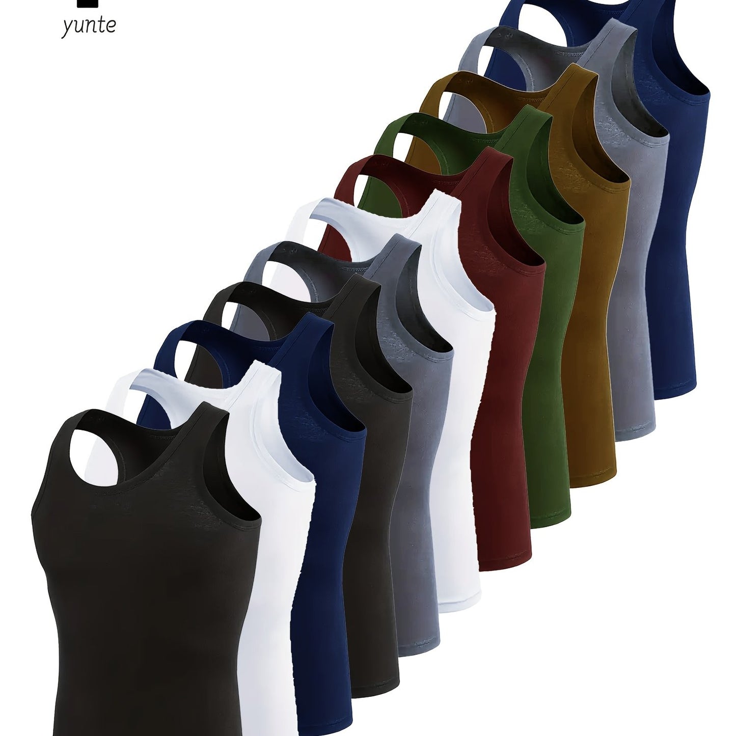 Lot de 11 débardeurs homme – respirants, séchage rapide, polyester, slim fit, sport et casual été