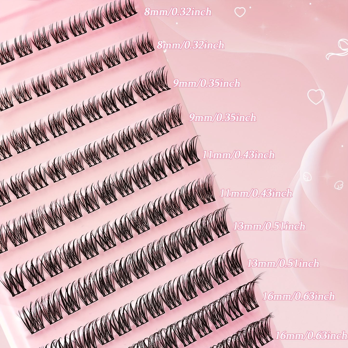 120 Touffes de Cils DIY – 8-16mm, Naturels et Fins, Réutilisables, Idéal Halloween, Noël, Saint-Valentin, Mariages et Plus