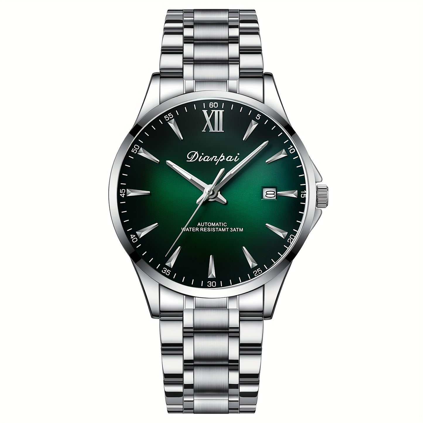 Classic Fashion Men's Fully Automatic Mechanical Watch, Calendar Display, Stainless Steel Strap, Night Light Business Men's Watch - Preferred Gift