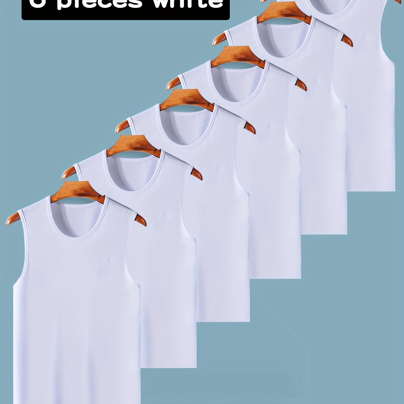 Lot de 6 Débardeurs Homme – Noir, Blanc, Gris, Confortables et Extensibles