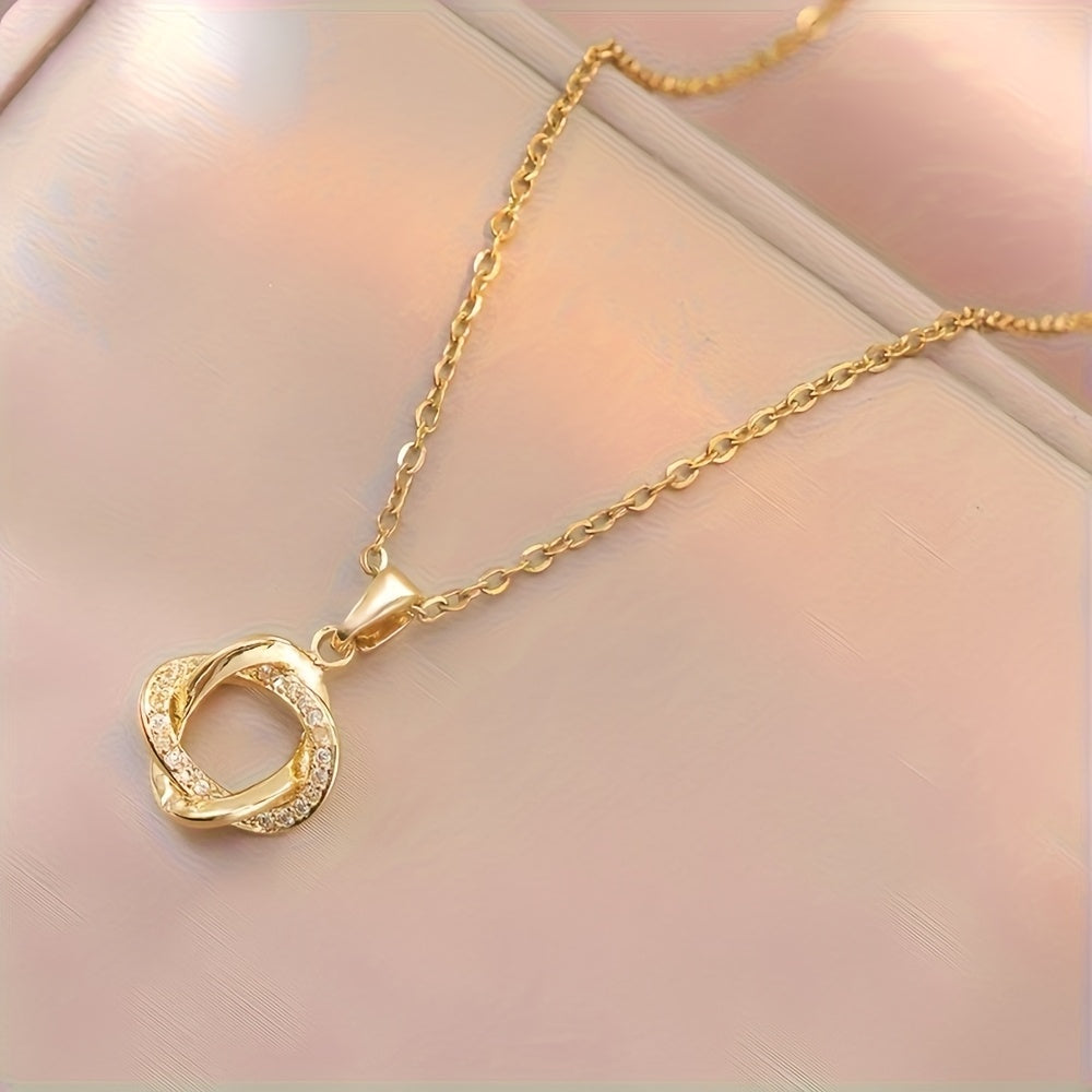 Collier Femme Élégant Minimaliste – Pendentif Fleur Géométrique, Acier Inoxydable Plaqué Or 18K, Hypoallergénique, Idéal Quotidien et Soirées, Cadeau Parfait
