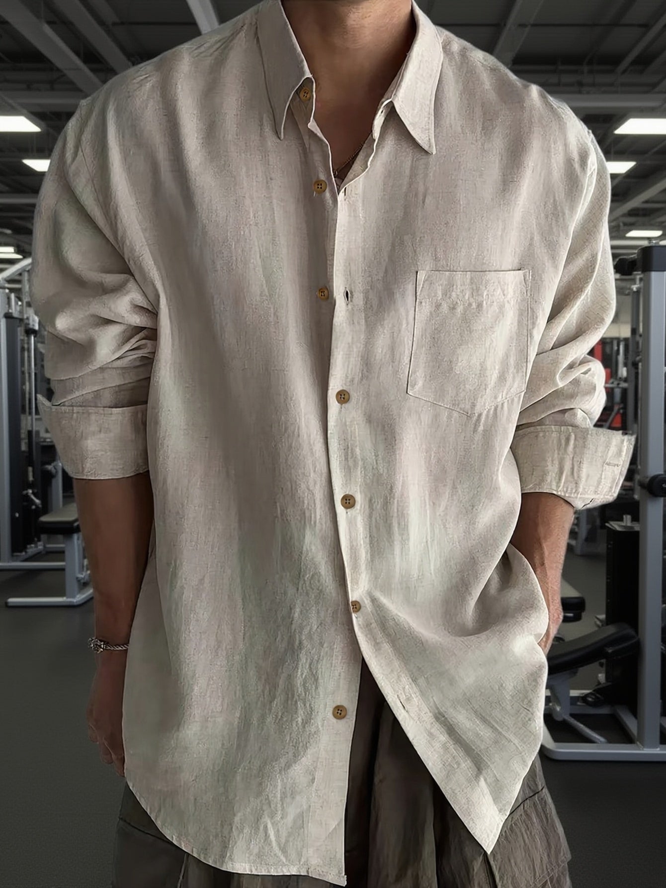 Men's Linen Long Sleeve Shirt