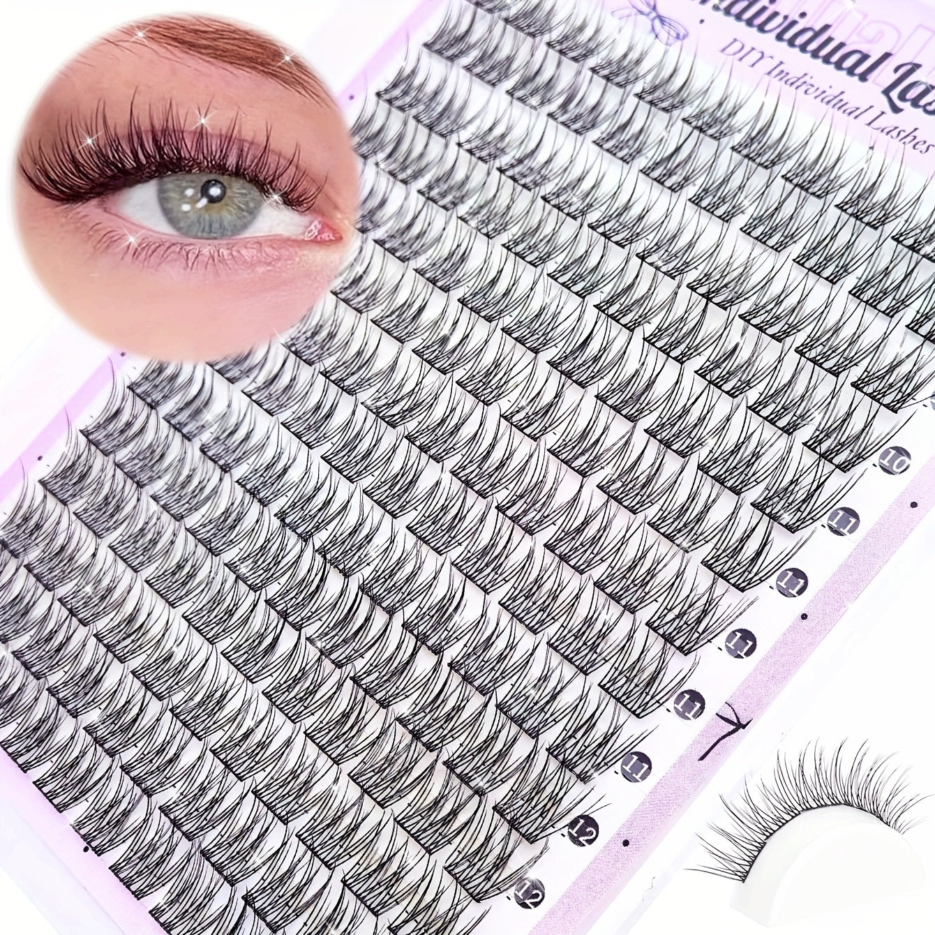 10 Rangées de Cils Individuels Naturels / 154 Paquets – Cils Wispy en Extensions DIY, 10-12 mm, Style Manga, Queue de Poisson, C Curl, Débutant-Friendly, Réutilisables