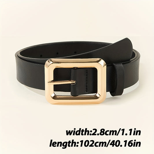 Lot de 3 ceintures pour femmes – Boucle carrée dorée minimaliste en métal, ceinture élégante et stylée pour tenue décontractée, design polyvalent