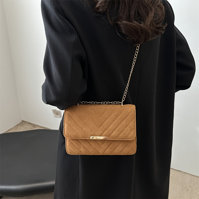 Sac mini carré chic pour femmes – Style rétro, épaule simple et unique, léger avec chaîne métallique, idéal pour quotidien et déplacements