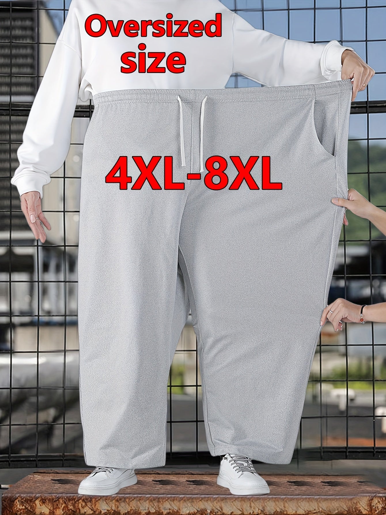 Joggers Homme Grande Taille 4XL-8XL – Cordon, Loose Fit, Jambe Large, Tout Saison