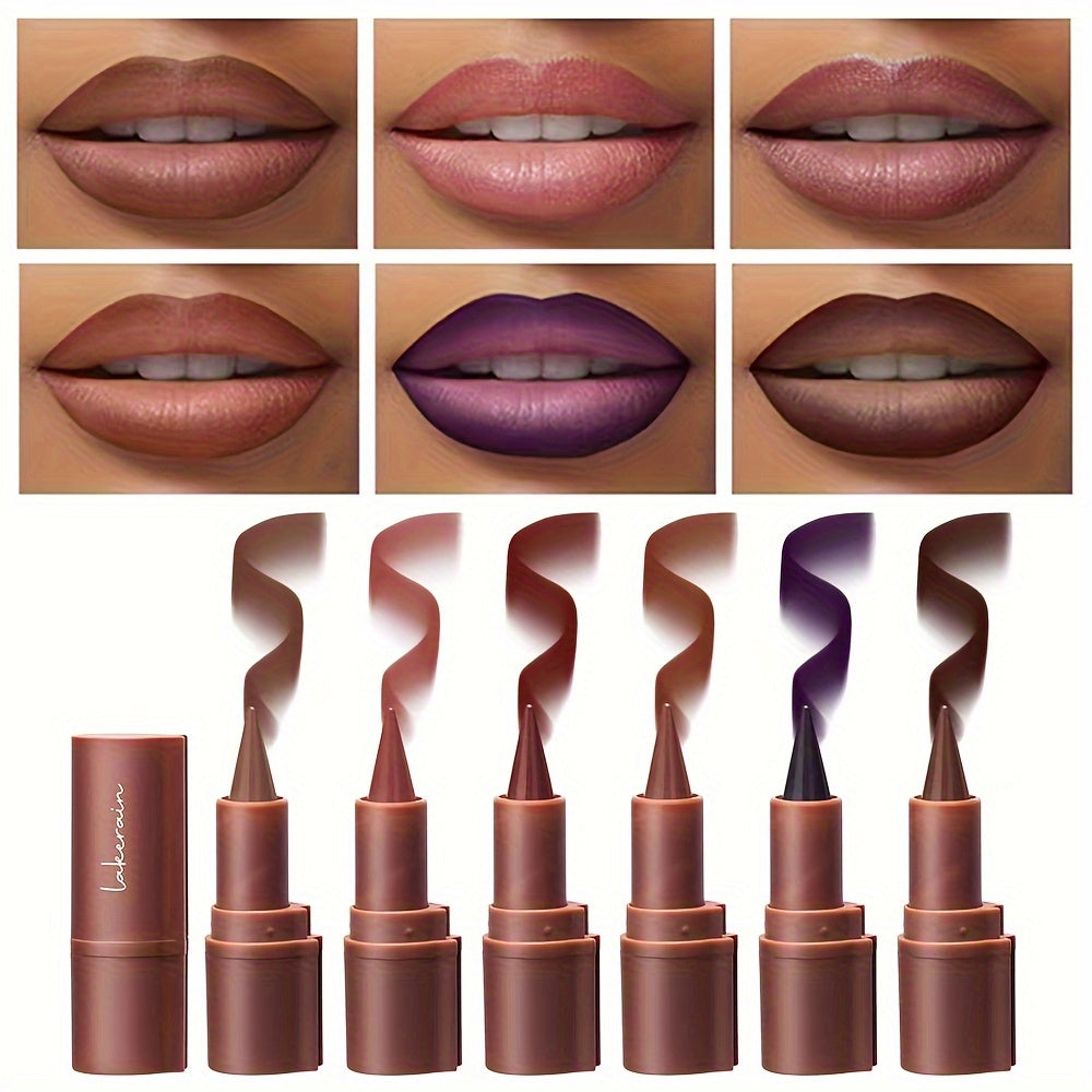 Lakerain 2-in-1 Matte Lip Liner & Lipstick - Waterproof, Sweatproof, Smooth Application for All Skin Types