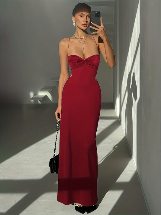 Robe Femme Sexy Élégante de Soirée — Dos Nu, Silhouette Sirène/Trumpet, Sans Manches, Robe Formelle pour Soirées et Mariages, Coupe Bodycon Flatteuse, Idéale pour Prom, Gala et Tenues Chics Quotidiennes, Style Sophistiqué