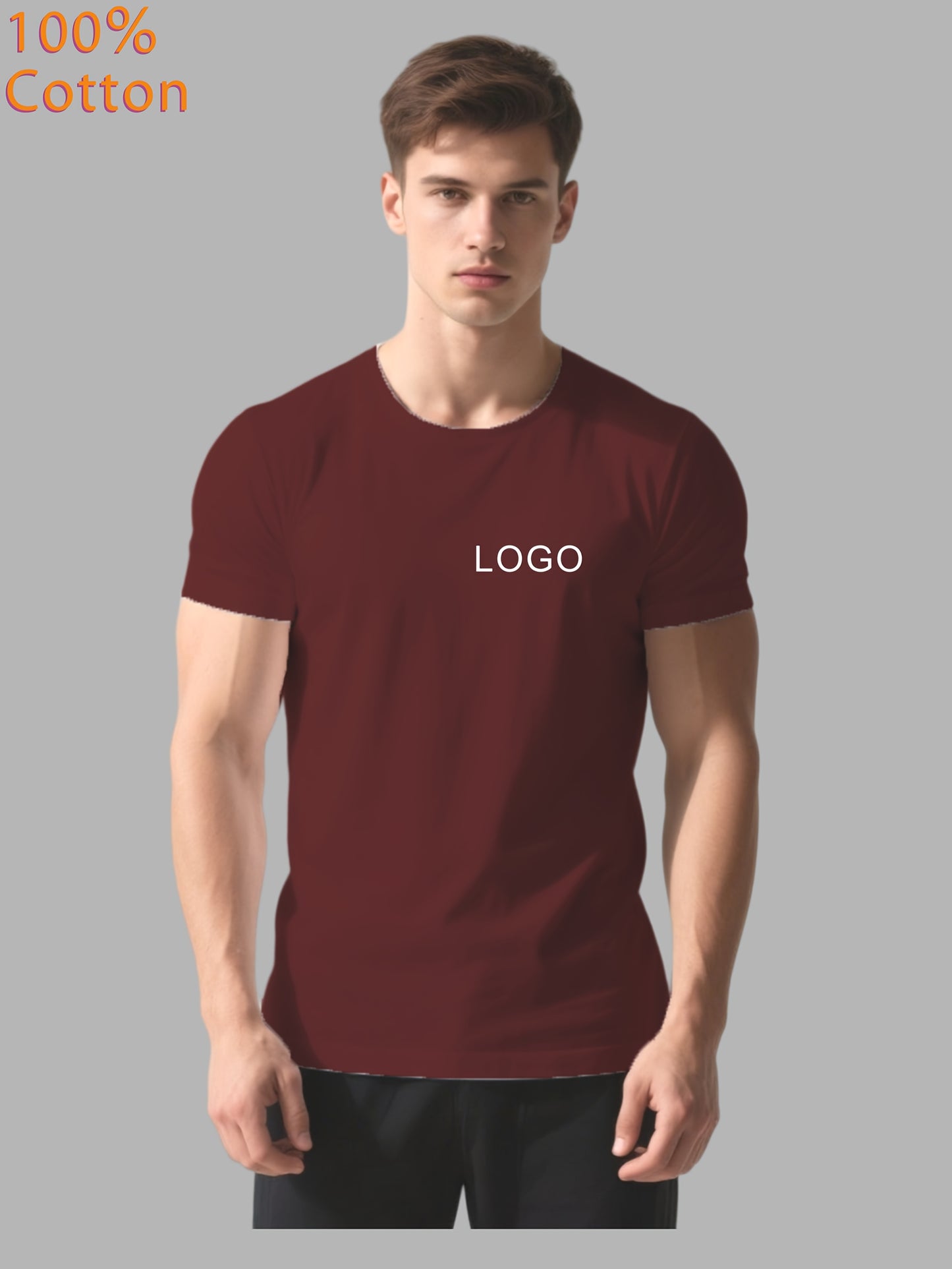 Men'S Customizable Cotton T-Shirt - Personalized Logo/Text Front & Back, Breathable Summer Tee for Corporate Events, Team Uniforms, Gifts - Bulk Ordering Available - Everyday Casual Wear, Promotional Clothing, Round Neck Desi