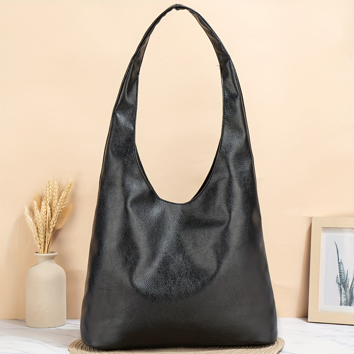 Sac Femme – Sac Hobo Tendance Couleur Unie, Sac à Main Décontracté