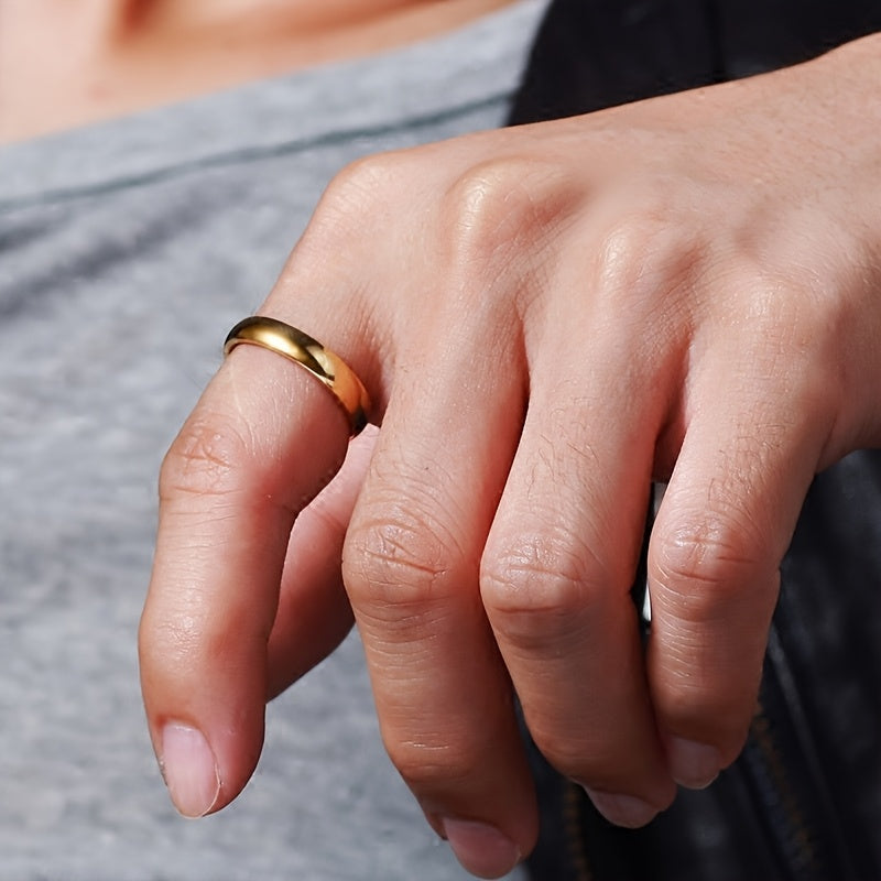 1pc Fashion Titanium Steel Ring, 4mm Band, Comfort Fit Size 4-13, Unisex Engagement Promise Wedding Band, Perfect for Valentine'S Day, Carnival, Teacher'S Day/Back to School/Graduation Season