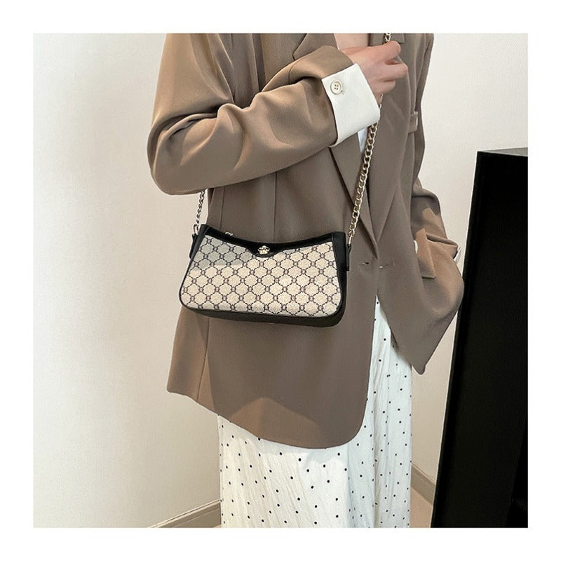 Sac Bandoulière Vintage Européen pour Femme – Sac à Main Rétro Noir avec Finitions Dorées, Bandoulière Détachable et Fermeture Éclair, Léger et Élégant pour Soirées ou Usage Quotidien, Style Luxueux Sans Entretien