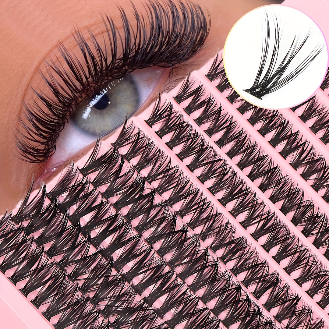 200 Cils en Touffes Naturels – Courbure 3D Russe, Longueurs Mixtes 10-16mm, Épaisseur 0.05mm, Réutilisables, DIY, Courbure D, Idéal Débutants, Multi-Styles, Multi-Pack, Cils Individuels pour Look Naturel ou Anime
