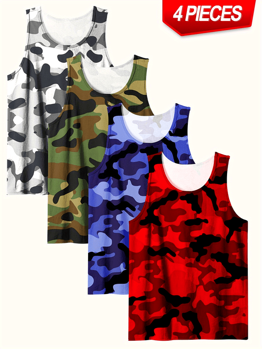 Lot de 4 Débardeurs Homme Grande Taille – Camouflage