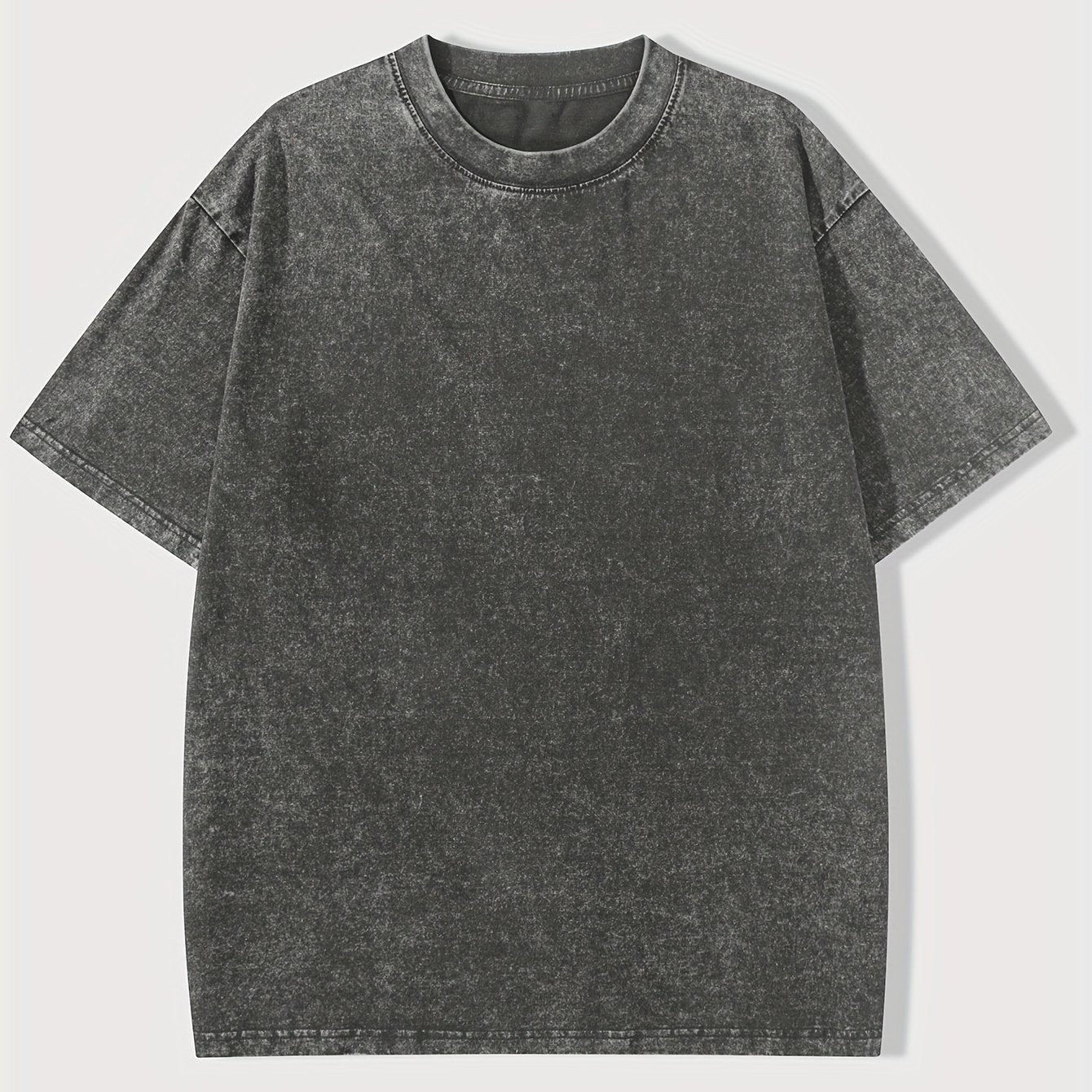 Men's loose-fit 220g T-shirt - Loose round neck, short sleeve, casual pink T-shirt with vertical stripe pattern. Comfortable and suitable for all seasons, available in plus sizes. Ideal for casual wear and layering (machine w