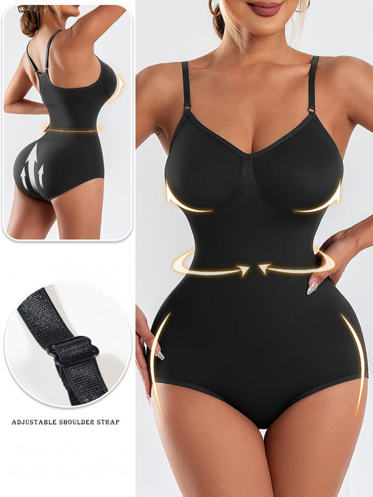 Body sculptant pour femmes avec effet push-up contrôle du ventre élastique et ouverture à l’entrejambe