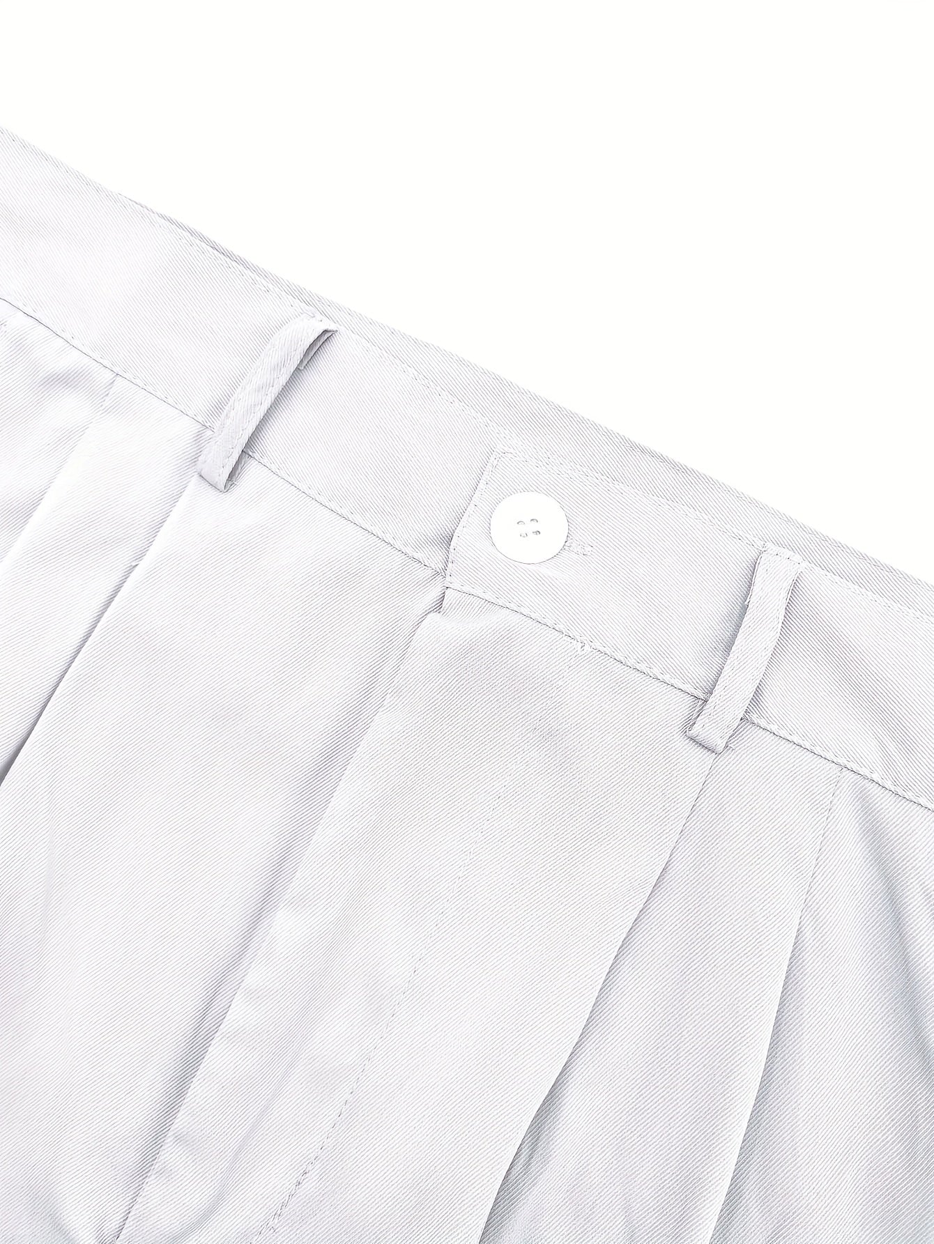 Pantalon blanc pour homme – classique, formel et décontracté, taille à cordon, tissu non extensible, idéal bureau, affaires et usage quotidien