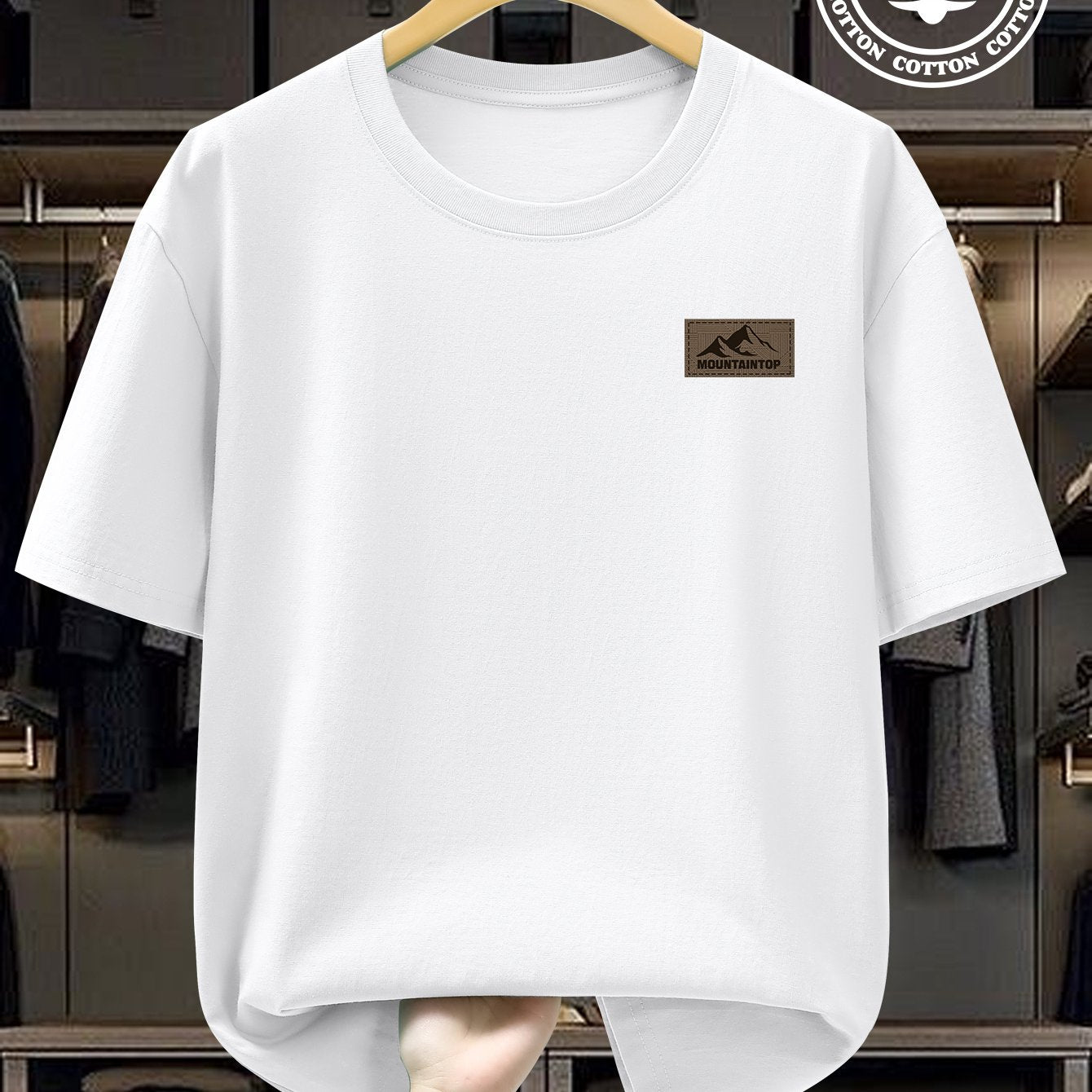 Summer Men's 220g Pure Cotton Short Sleeve T-Shirt