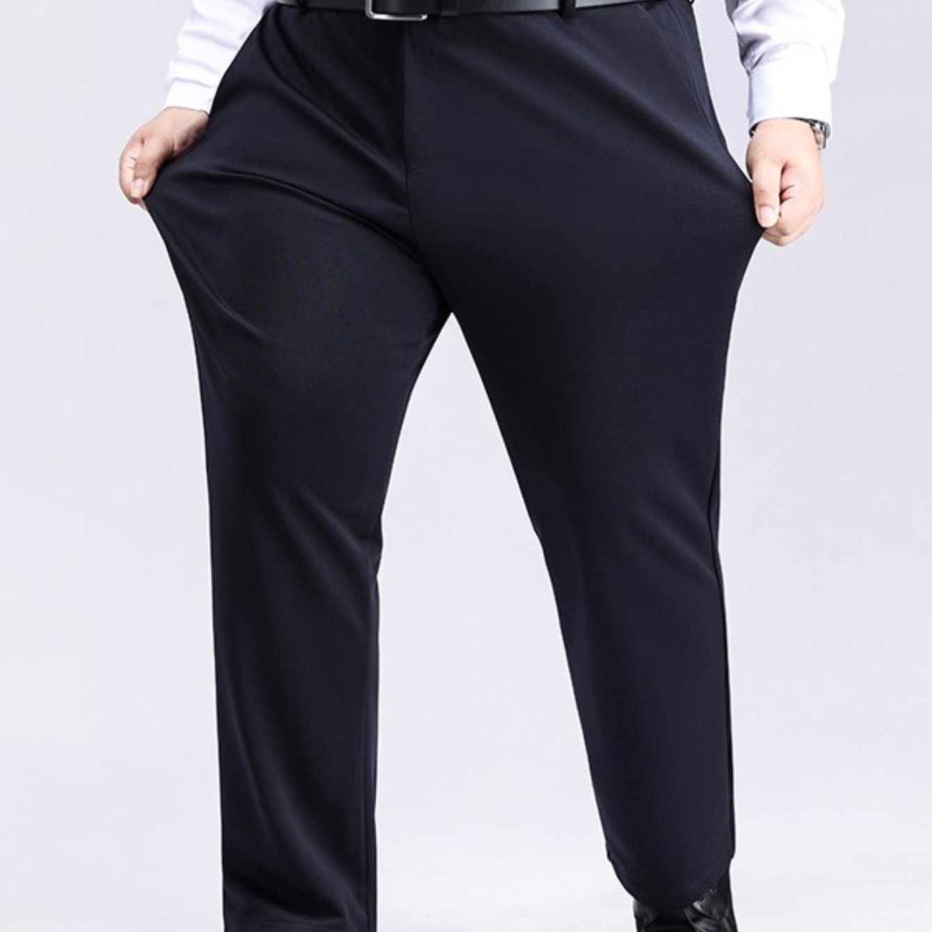 Pantalons Homme Classiques – Jambe Large, Anti-Rides, Stretch, Business & Formels, Loose Fit