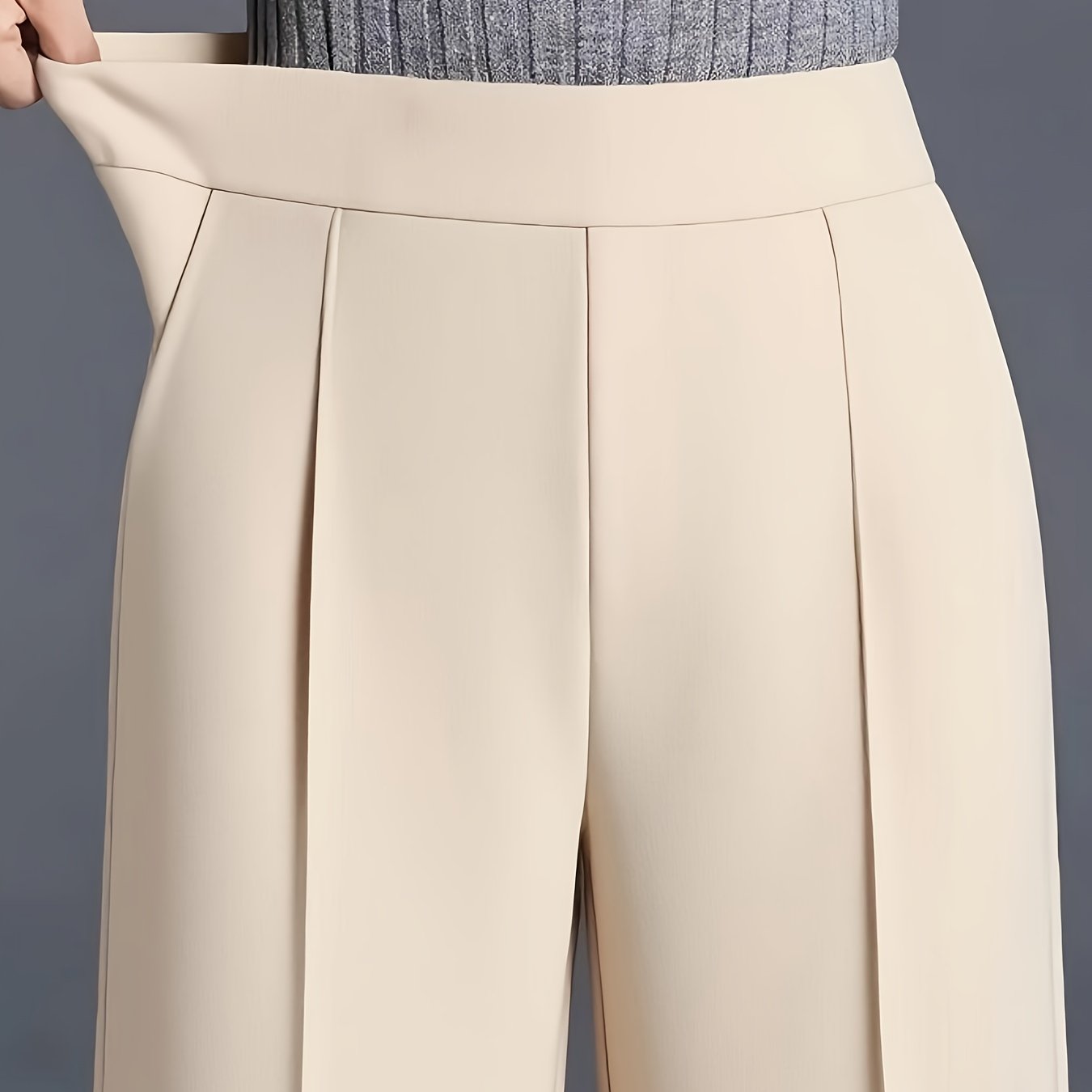 Pantalon Femme Taille Haute Oversize – Jambe Large avec Poches Obliques, Élégant et Décontracté, Tous Saisons