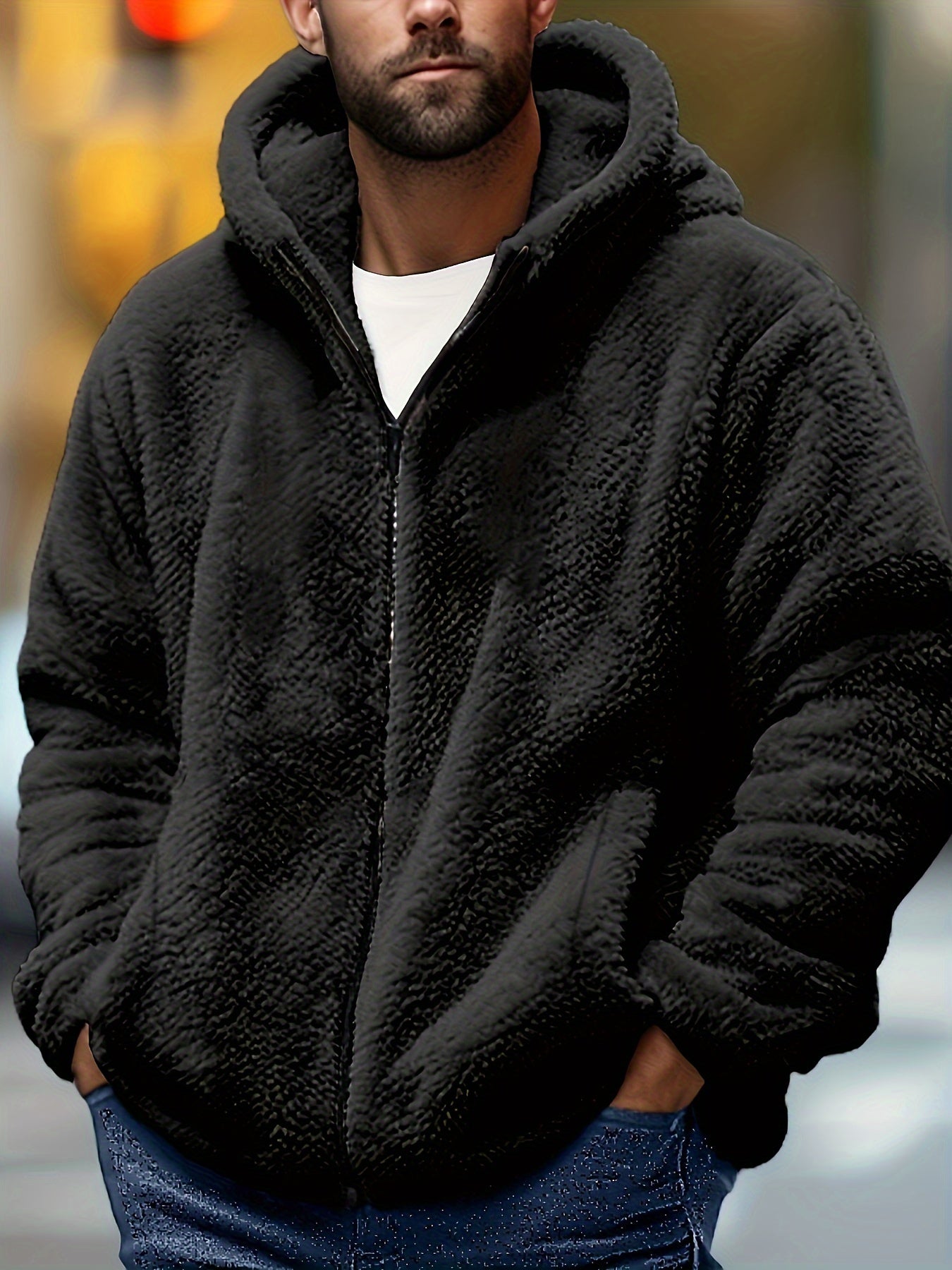 Veste à Capuche Homme Grande Taille – Gris Clair Hiver