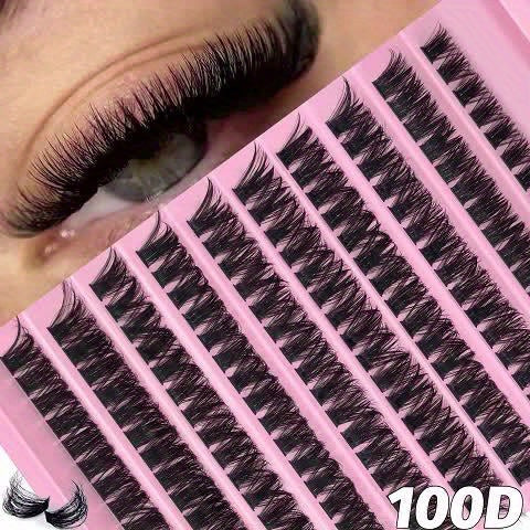 120/200 pcs de Cils Individuels – D Curl, 8-16 mm Mélangés, Fins et Épais, Effet Naturel, Parfaits pour DIY Débutants, Réutilisables