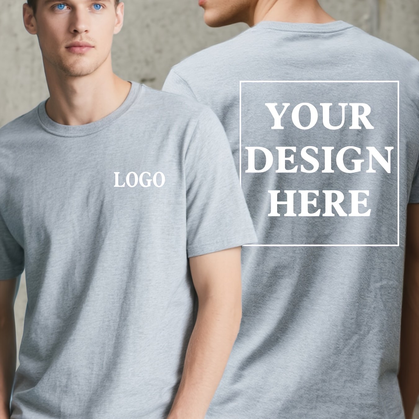 Custom Pure T-Shirts with Personalized Printing of Text, Photos, And Logos, DIY Short Sleeves for Summer Wear.