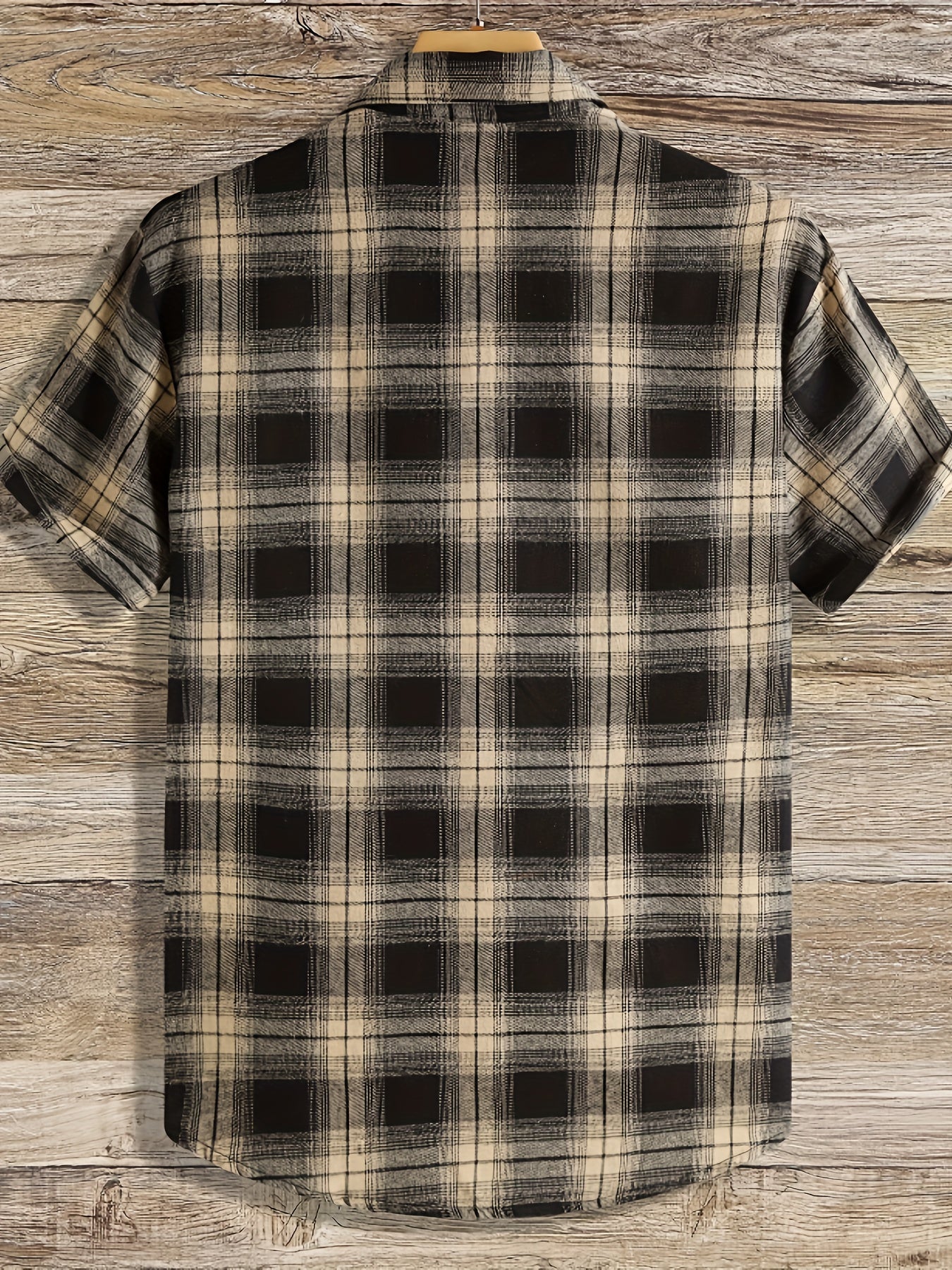 Plaid Fashionable And Simple Men's Short Sleeve Casual Lapel Simple Shirt, Trendy And Versatile, Suitable For Dates