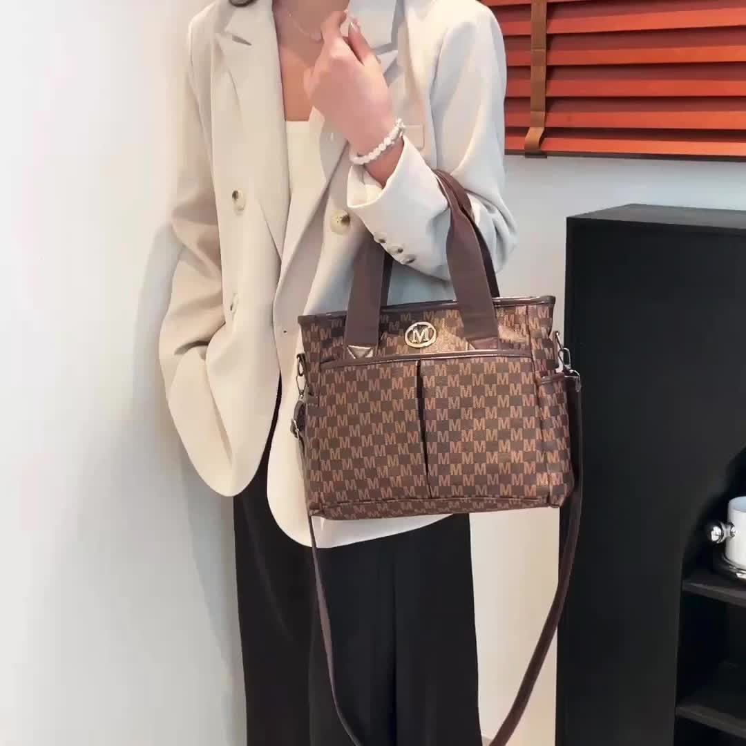 Sac à main femmes bandoulière logo M fermeture éclair detachable