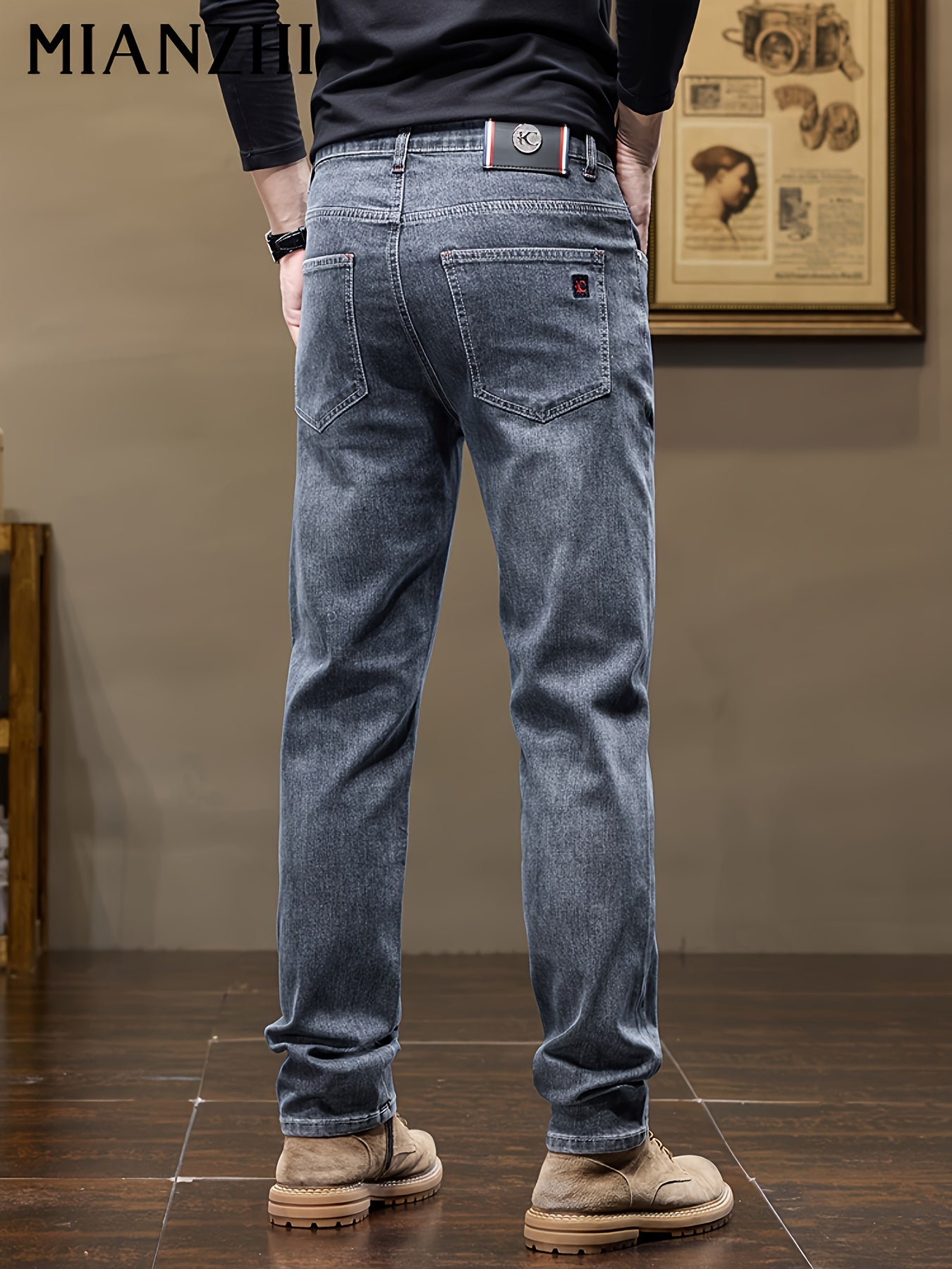 Jean droit premium pour homme – pantalon décontracté ample et stylé, polyvalent, épais, idéal pour l’automne et le quotidien