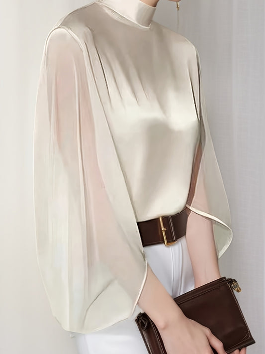 Chemise élégante minimaliste à manches lanterne pour femmes grande taille