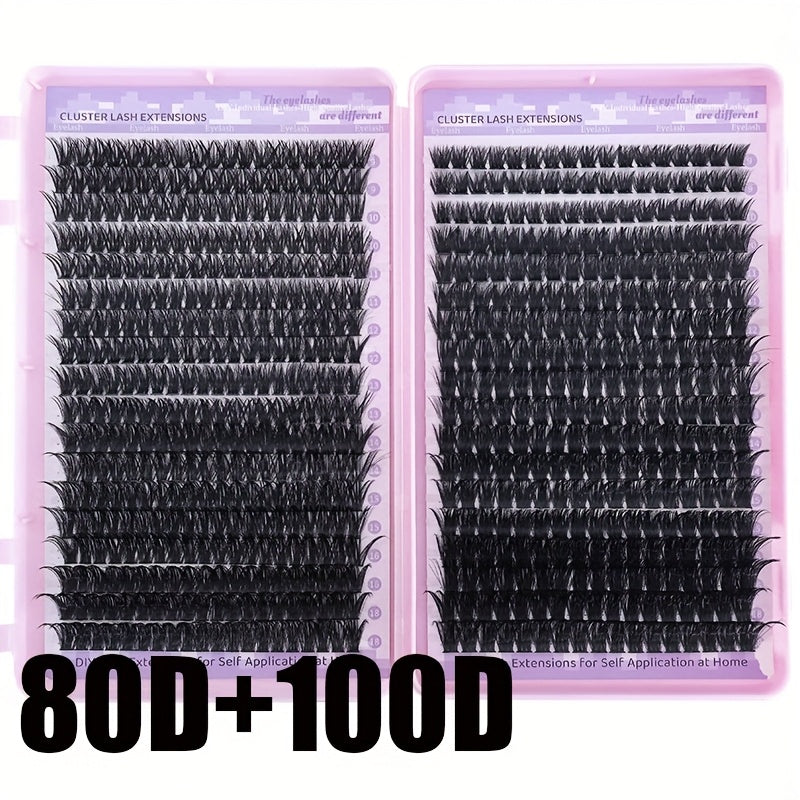 Kit DIY d’Extensions de Cils – Longueurs Mélangées 9-16 mm, Cils Individuels Effet Naturel en Différentes Densités (30D/40D/50D/60D/80D/100D), Débutant-Friendly et Réutilisables, D-Curl Wispy, Style Cat Eye et Fox, Parfait pour Soirées