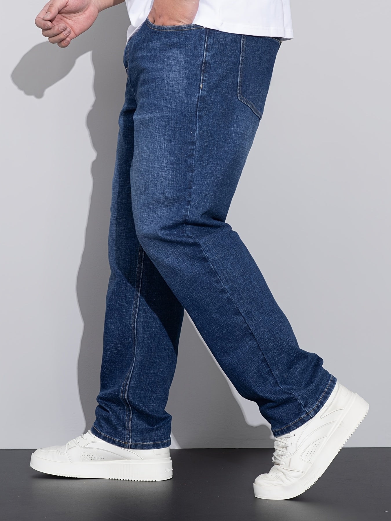 Jeans business pour homme – extensible et opaque, coupe classique, toutes saisons, formel et décontracté pour bureau et réunions, lavable en machine, style denim usé, confortable, grande taille