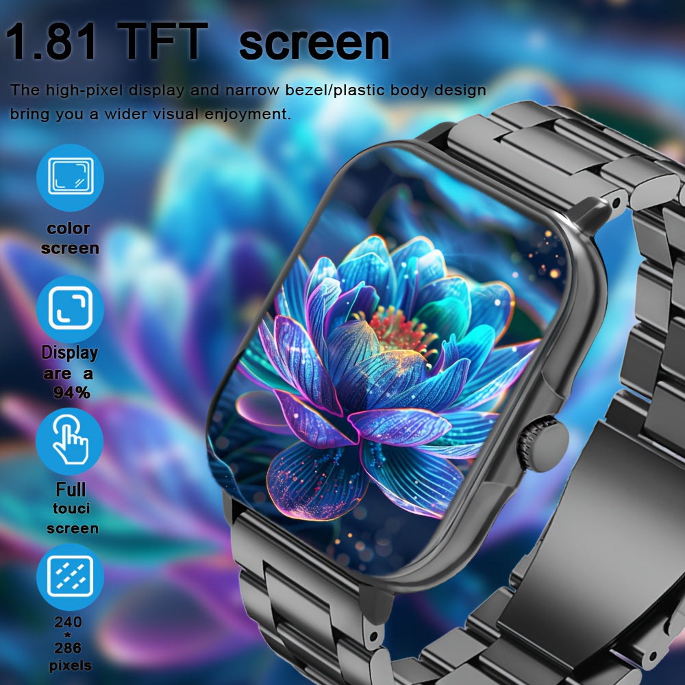 Montre Connectée 2025 Homme & Femme – Dernier Modèle avec Fonctions Multiples : Mode Sport, Alertes Messages, Notifications d’Appels, Réveil, Batterie Rechargeable USB