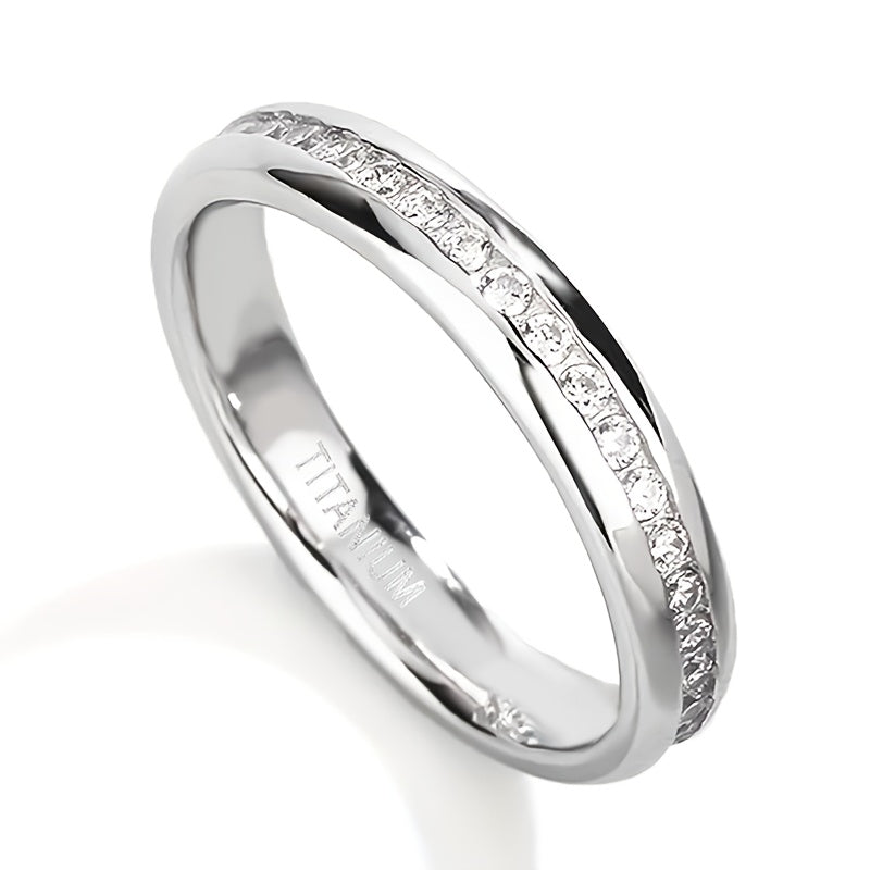 Women's Full-Circle Synthetic Zirconium Oxide Ring - -Like Brilliance, Eternal Shine Wedding Band, Valentine's Gift, Everyday Jewelry - No Maintenance Required, Anniversary Gift, Sparkling Design, Highquality Finish, Statemen