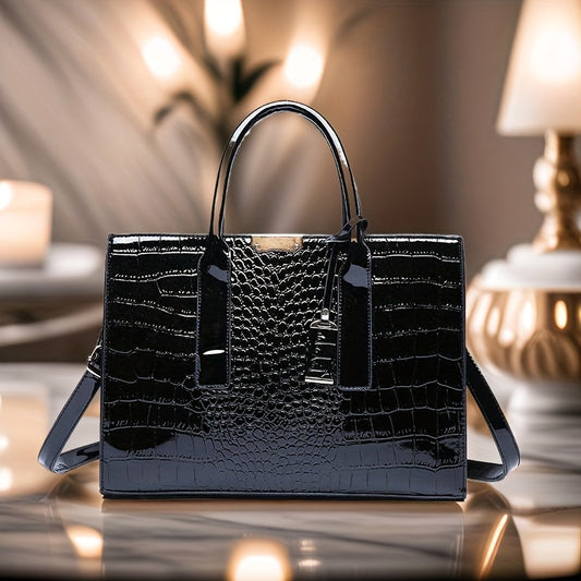 Sac à main vintage élégant pour femme, bandoulière réglable, PU durable, fermeture éclair