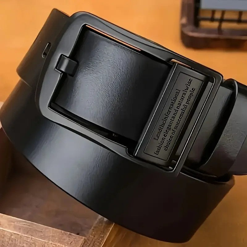 Ceinture Homme – Noir Classique, Style Professionnel et Décontracté, Boucle en Alliage, Parfaite pour Jeans et Tenue de Travail, Largeur Moyenne, Idéale pour Tenues Formelles et Décontractées, Résistante à la Transpiration