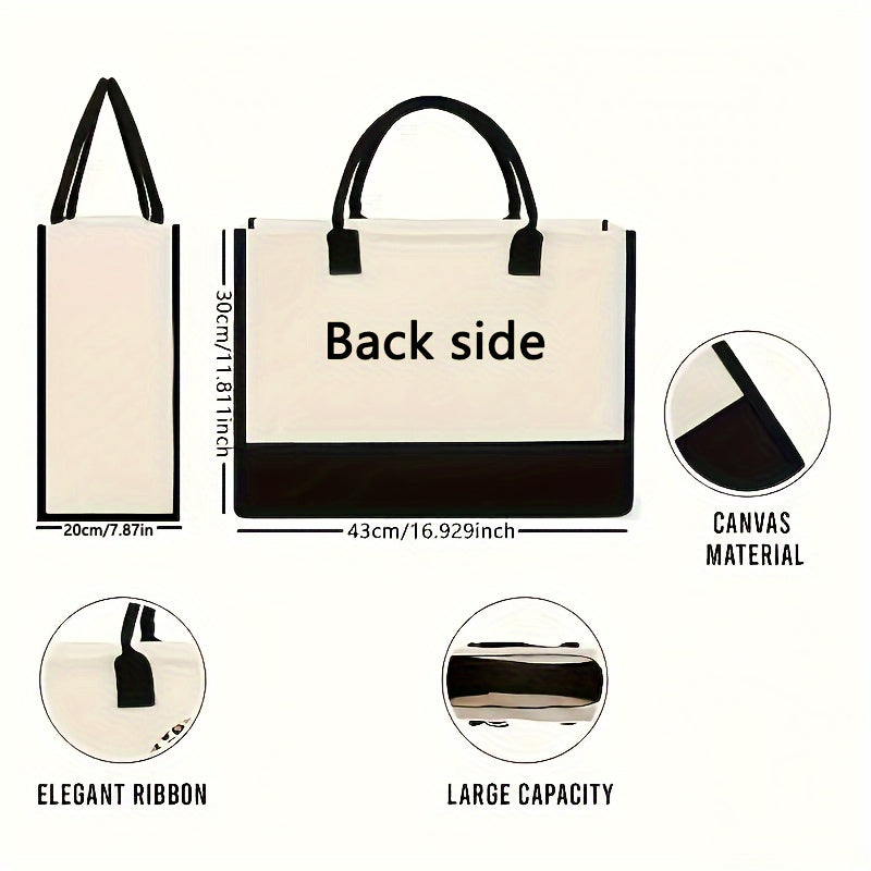 Sac Cabas Élégant Paysage Urbain Parisien – Toile, Poignées, Sans Fermeture, Style Décontracté, Non Doublé, Sac Cabas Quotidien | Sac Cabas Élégant | Poignées Durables, Sac Cabas