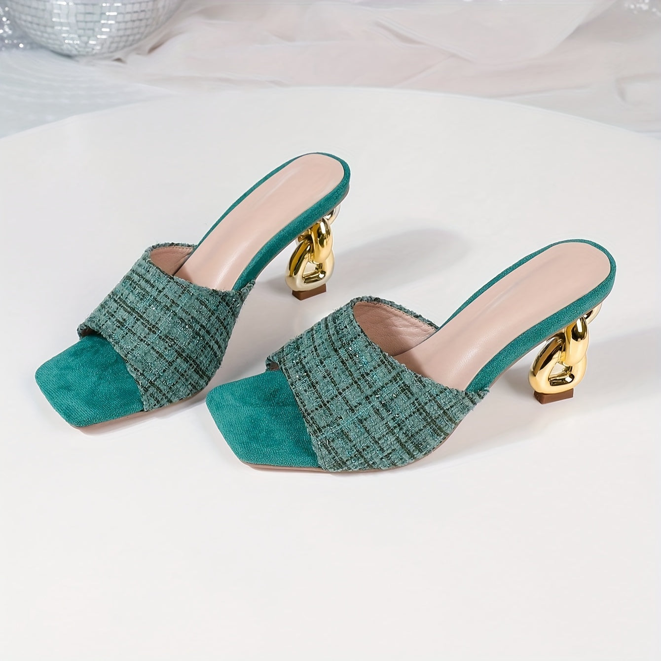 Escarpins Élégants à Talons Aiguilles pour Femme – Champagne, Dentelle, Bout Ouvert, Bride à la Cheville, Talons Ultra-Hauts, Enfilage Facile, Polyvalents Toutes Saisons