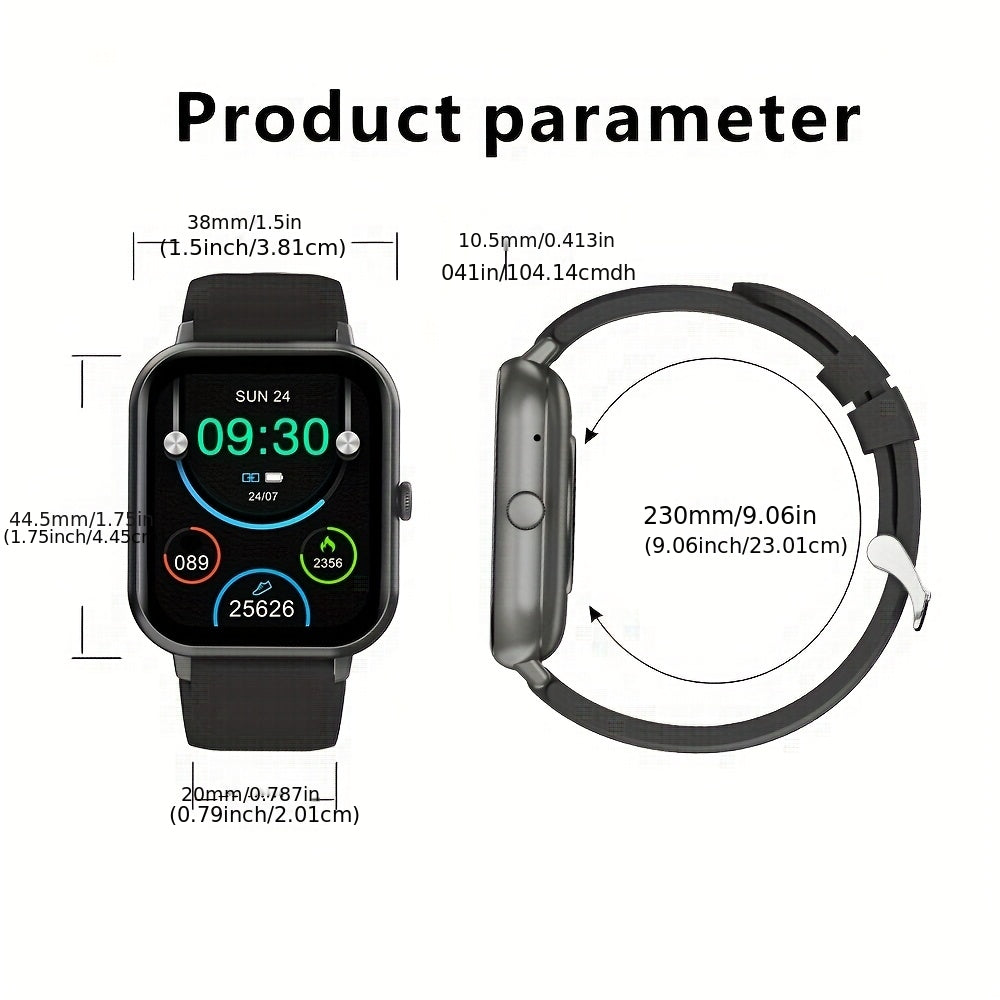 Montre connectée pour hommes et femmes – Idée cadeau, écran tactile complet de 4,65 cm, appels et messages, compatible Android/iPhone, montre de suivi fitness avec mode exercice, podomètre, distance, calories, plus de 100 modes sportifs, étanchéité IP68