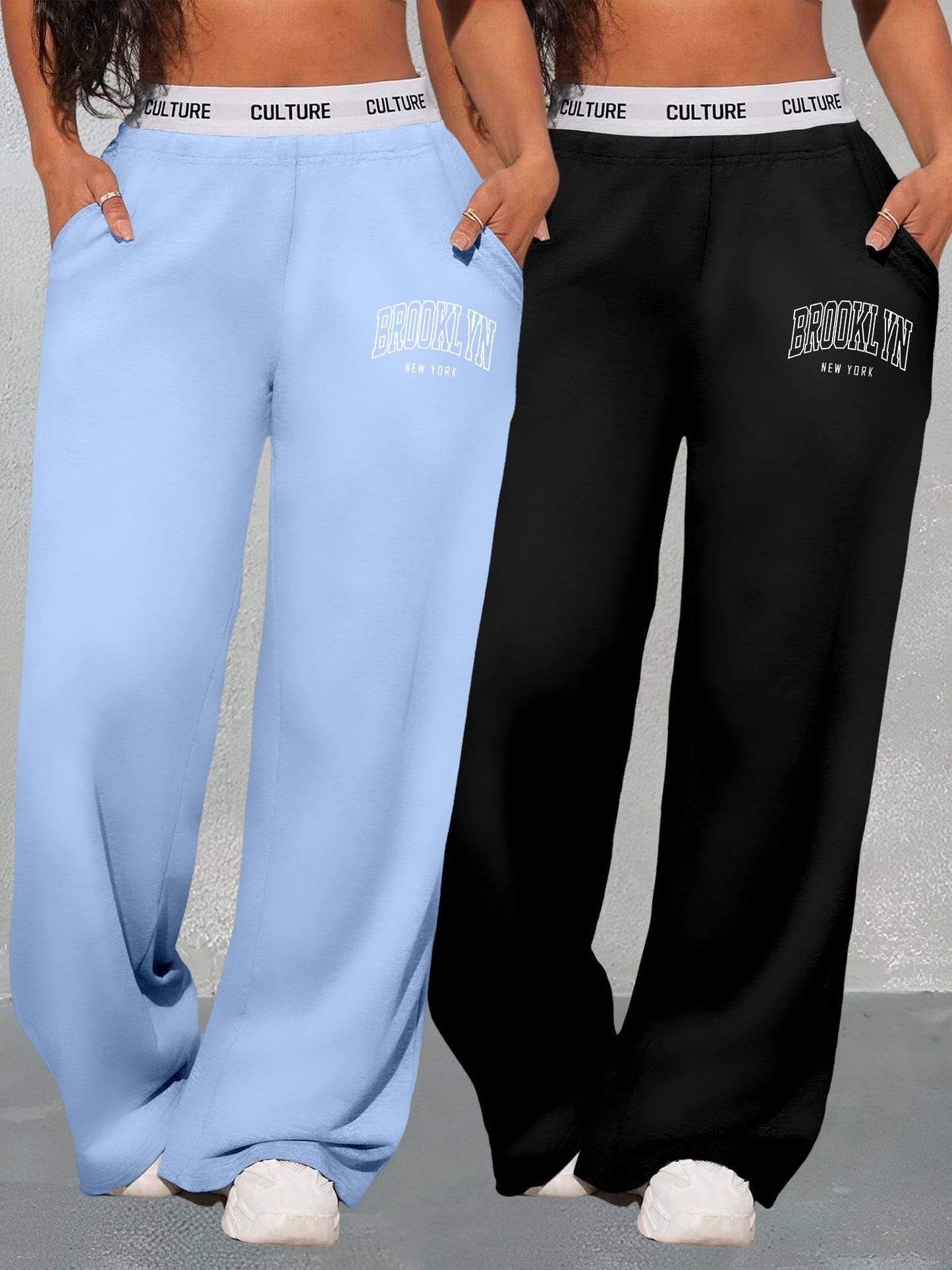 Ensemble Deux-Pièces Femme– Pantalon Taille Haute et Sweat Poches Ample