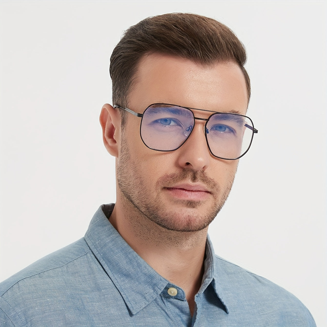 Computer Glasses for Men and Women, Unisex Design, Metal Frame Computer Glasses, Large-sized Glasses