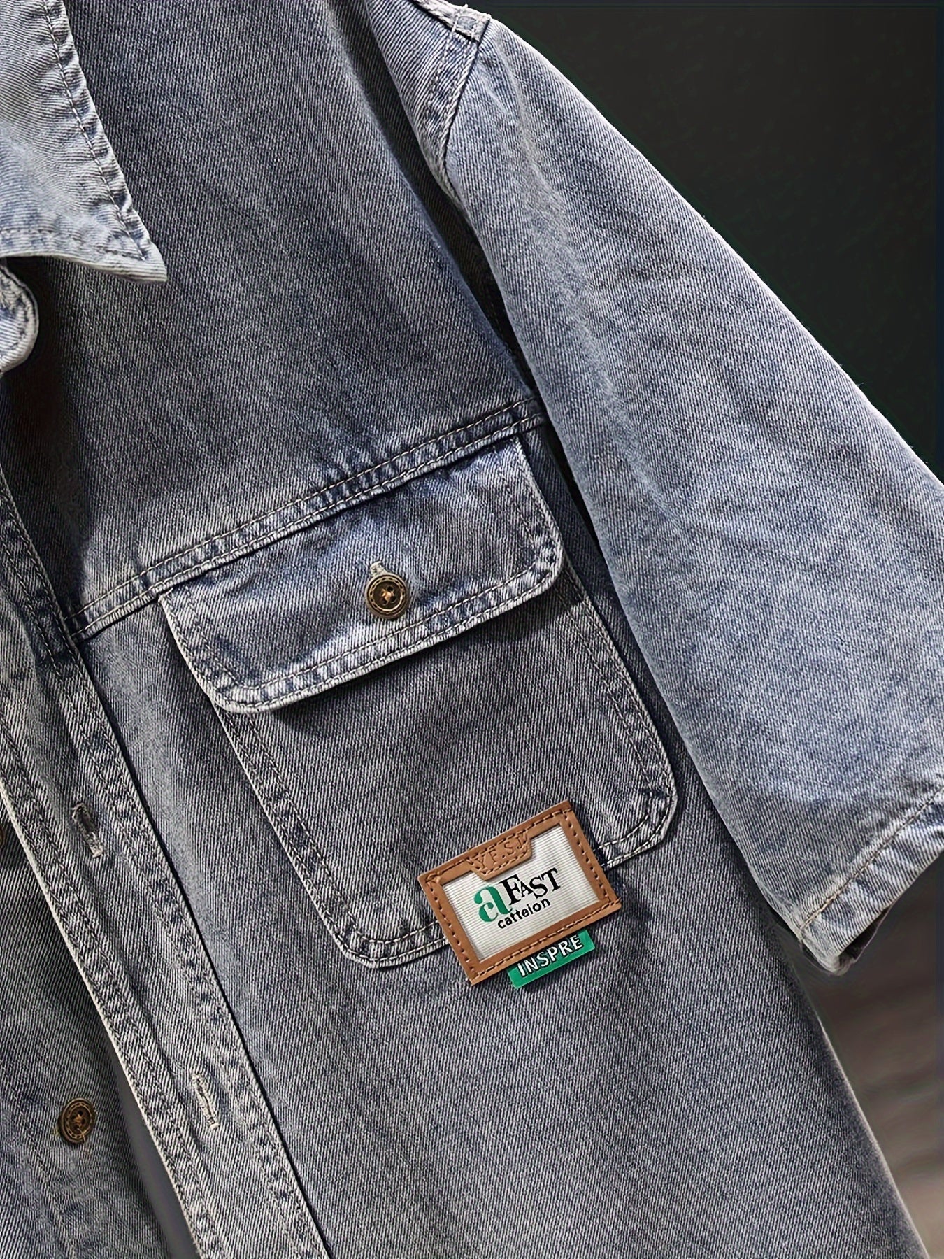 Retro Denim Short-Sleeve Shirt, Half-Sleeve Denim Top, Casual Summer Denim Wear.