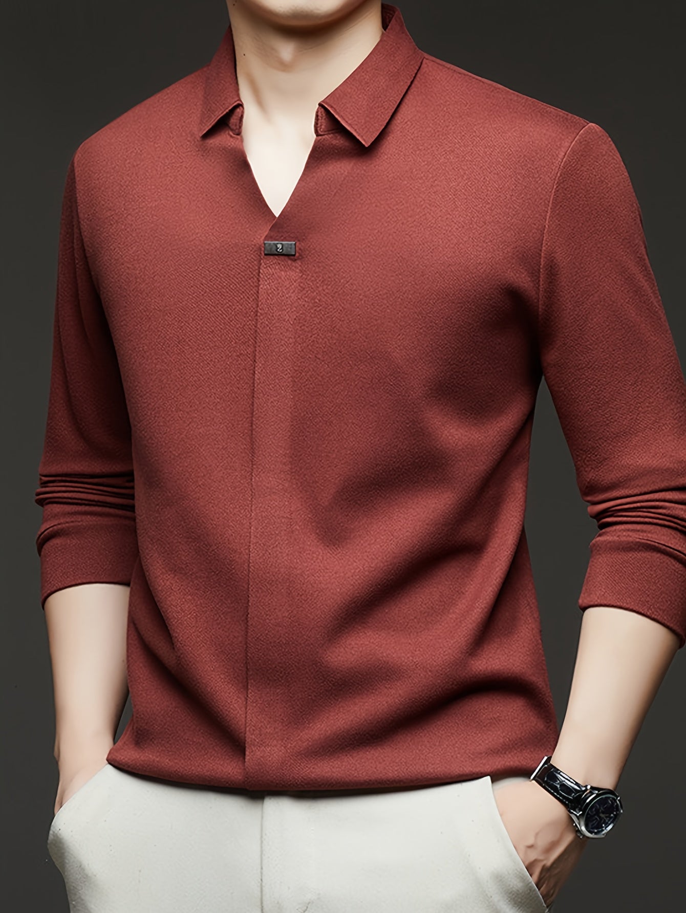 This Autumn'S Trendy Men'S Long-Sleeve Polo Shirt Is Soft, Skin-Friendly, And Resistant to Deformation, Featuring an Attractive Appearance That Looks Stylish And Casual, Making It The Perfect Choice for a Sophisticated Men'S