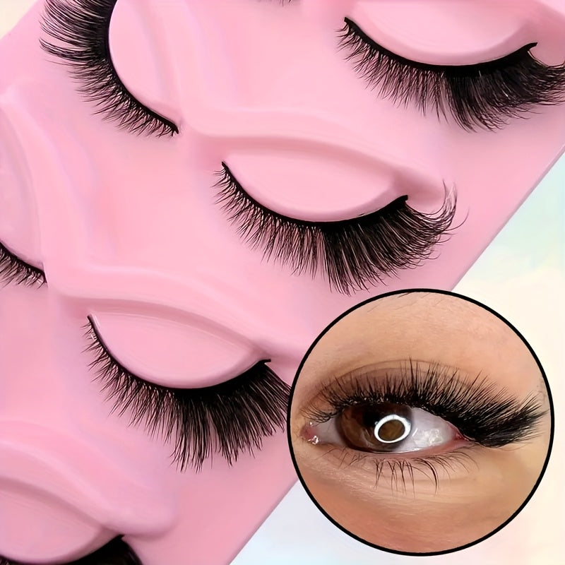 5 Paires de Cils Cat Eye – Matériau 3D Doux et Confortable, Style Fox Eye Épais et Exagéré, Effet Fluffy et Recourbé à la Pointe, Parfaits pour Carnaval, Rendez-Vous Quotidiens et Fêtes