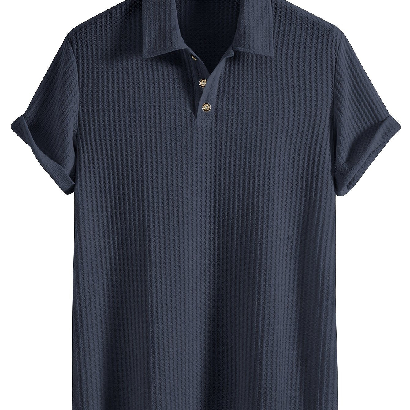 2025 New Casual Sport Shirt Men's Short Sleeve High-End Summer Solid Color Top T-Shirt Half-Sleeve Versatile Golf, Fishing, Basketball, Gym, Swimming & Beach Shirt with Lapel Collar