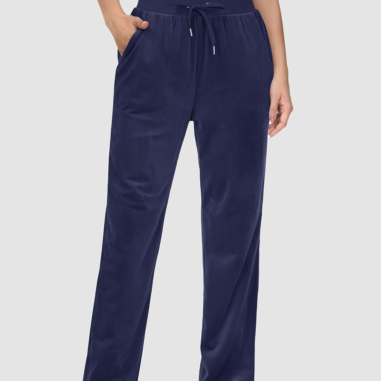 Pantalon Femme en Velours Doux avec Poches – Style Décontracté et Confortable