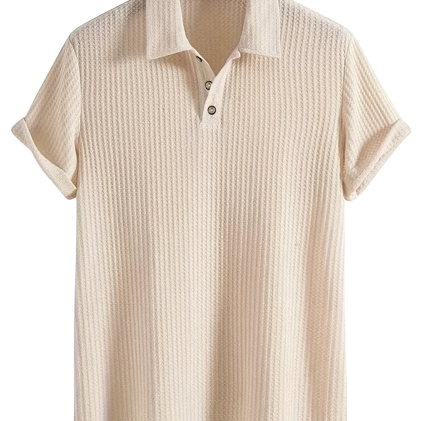 2025 New Casual Sport Shirt Men's Short Sleeve High-End Summer Solid Color Top T-Shirt Half-Sleeve Versatile Golf, Fishing, Basketball, Gym, Swimming & Beach Shirt with Lapel Collar