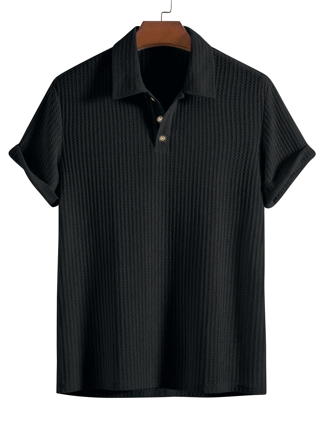 2025 New Casual Sport Shirt Men's Short Sleeve High-End Summer Solid Color Top T-Shirt Half-Sleeve Versatile Golf, Fishing, Basketball, Gym, Swimming & Beach Shirt with Lapel Collar