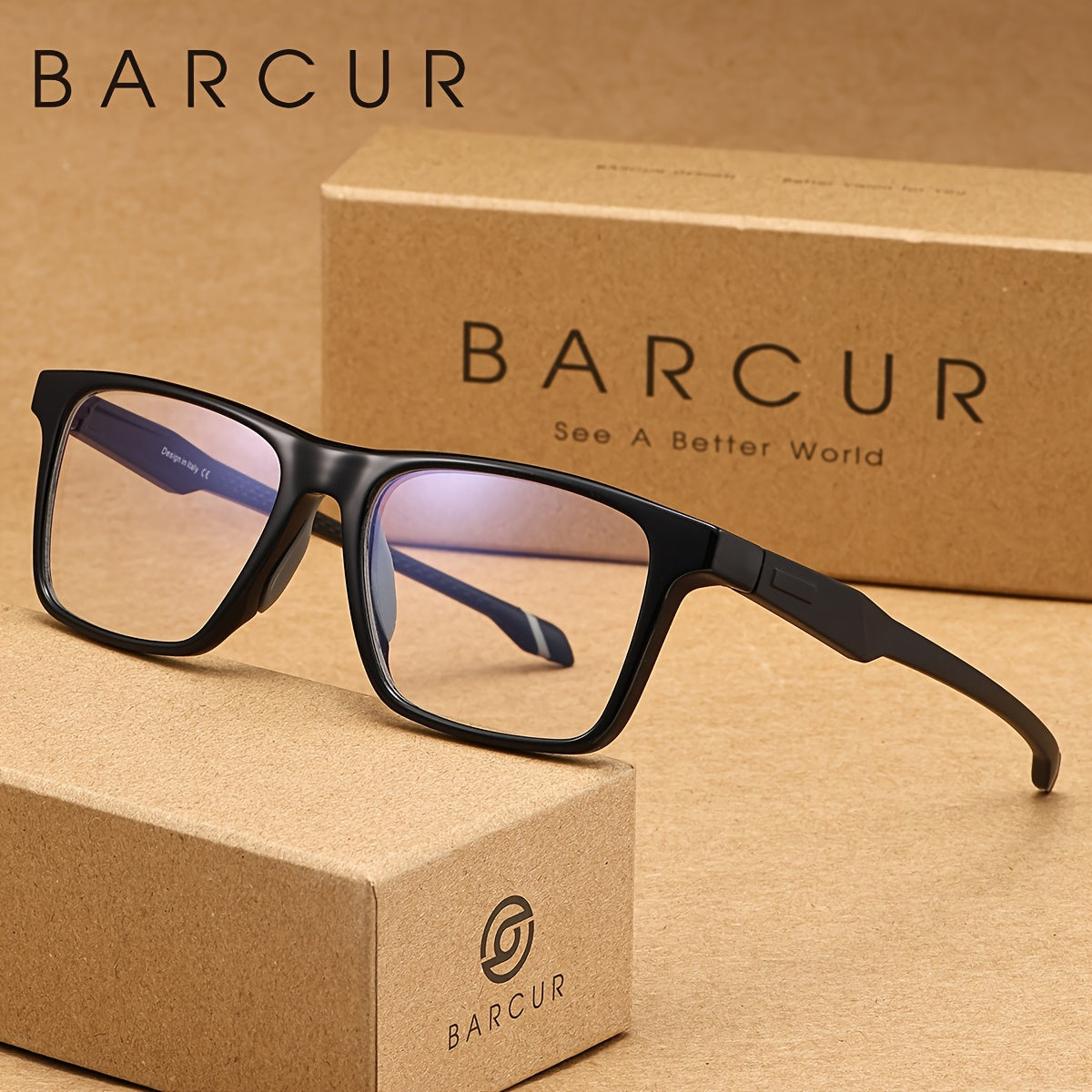 BARCUR Anti-Blue Light Glasses - Lightweight Non- Computer Glasses with Square Frame, Anti-Eye Strain for Office, Gaming, Online Classes - Men & Women, Ideal Gift